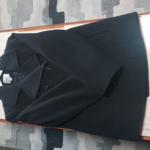 Like NEW- Black Ladies Croft&Barrow Double Breasted Size:M Cold Weather Peacoat - Picture 4 of 8